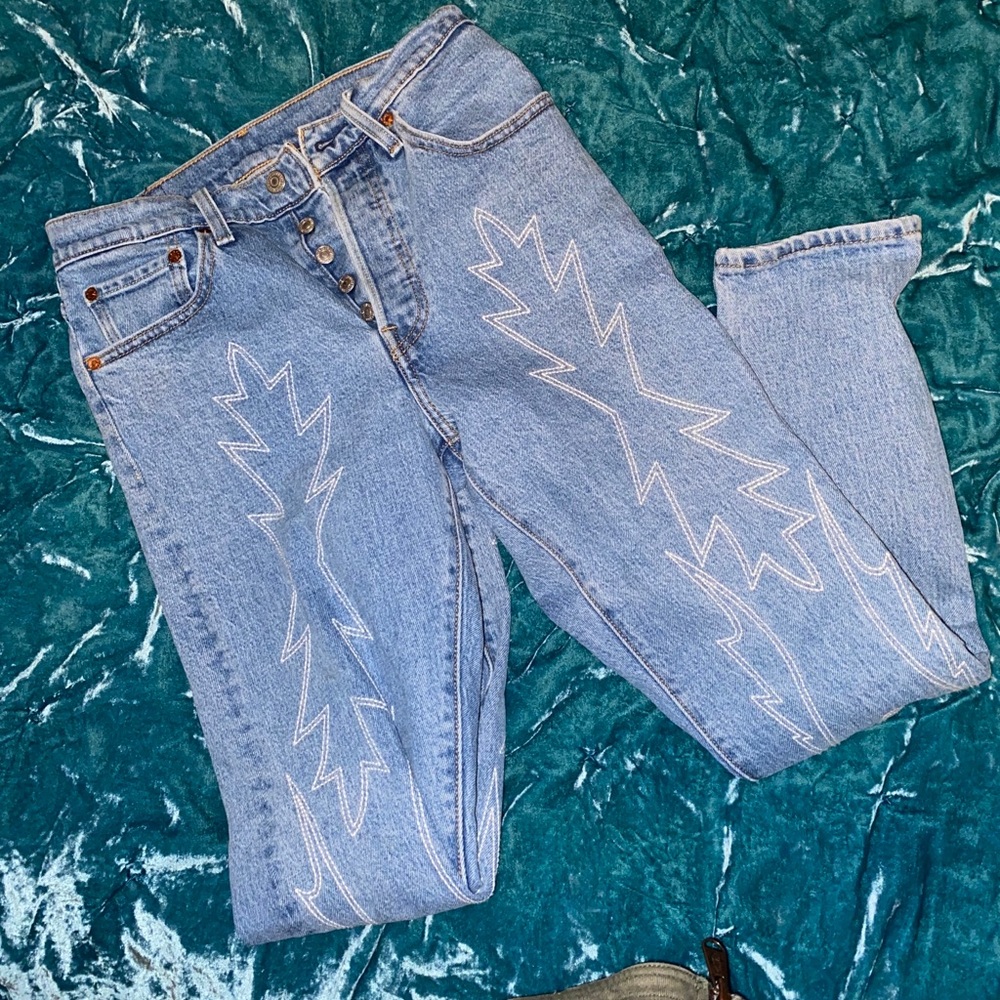Western embroidered jeans